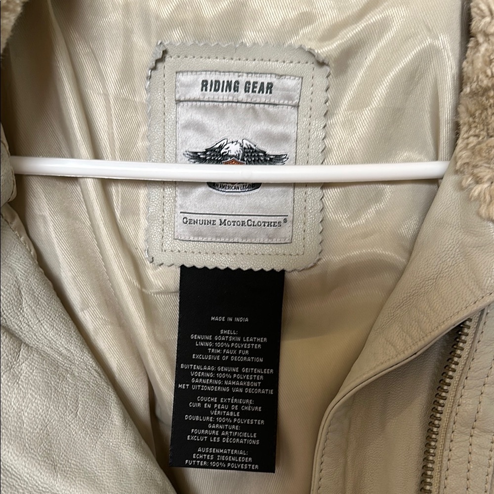 Women’s Harley-Davidson Grey/Taupe Leather Jacket L - Picture 4 of 9